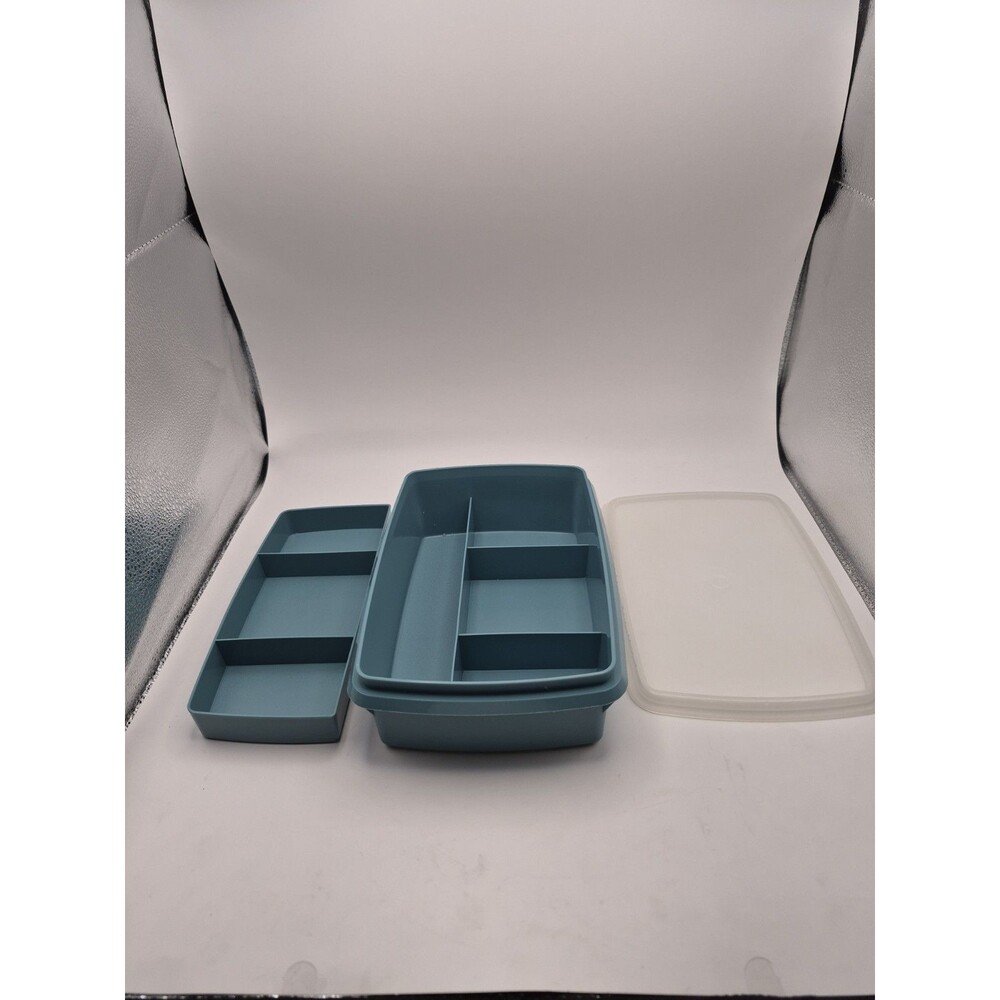 Tupperware Tuppercraft Box Container With Dividers 767-2, 768-3, 769-6 Vintage
